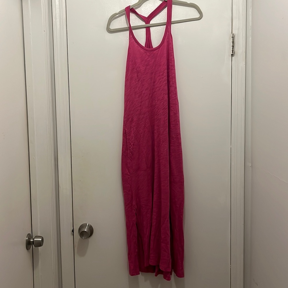 ATM Women's Pink Cotton-jersey Midi Dress